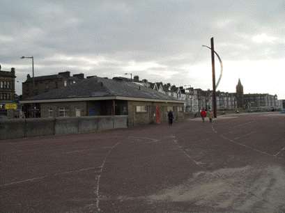 Unimproved area of promenade