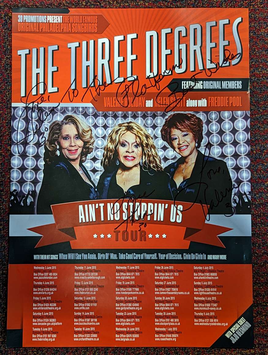 Signed poster of The Three Degrees