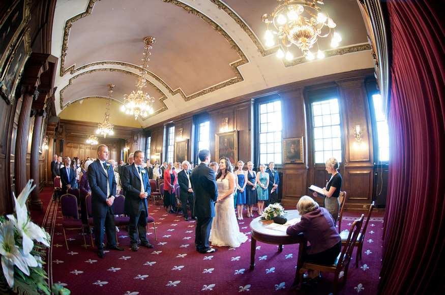 Wedding ceremony in the Banqueting Suite, Lancaster town hall