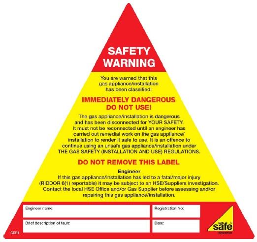 Gas Warning Notice
