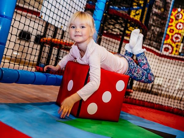 A girl playing in the Energy indoor soft play area