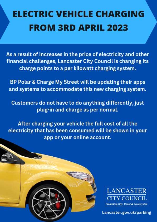 Electric vehicle charging changes from 3rd April 2023