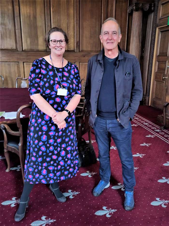 Diane Neville with Kevin McCloud