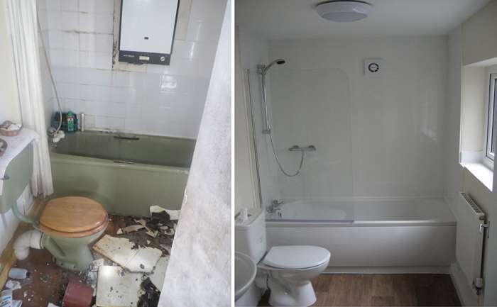 Property before and after intervention from empty homes team