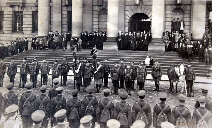 King's Own Royal Lancaster Regiment, parade in front of Lancaster Town Hall